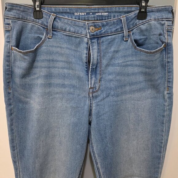 Old Navy Super Skinny Jeans Women’s 14 Light Blue Stretch Denim - Picture 3 of 7